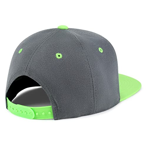 JPAK Pizza Hip-Hop Snapback Hat Embroidered Baseball Cap Foodie - color: 32. Dark Grey/Neon Green