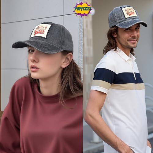Popfizzy Funny Hats for Men and Women, Fun Adult Baseball Cap, Funny Birthday Gifts for Women and Men, Cool Dad Hat Gift Idea - color: My First Rodeo (Black)