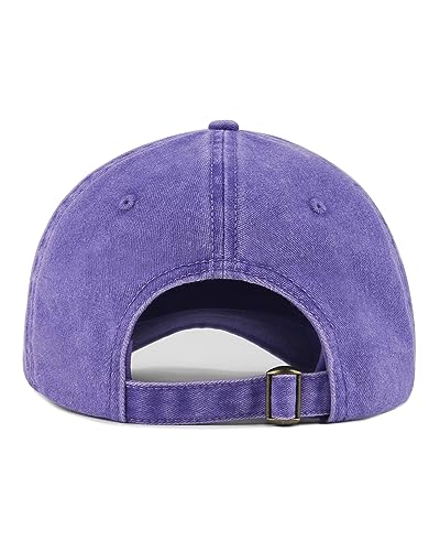 Zylioo XXL Baseball Cap for Big Heads Men Women, Washed Denim Dad Hat - color: Purple, size: X-Large-XX-Large