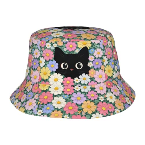 Bucket Hat Unisex for Men Women Cute Funny Fashion Fishing Hat Trippy Art Casual Fisherman Cap - color: Cat2