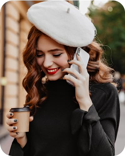 Parquet Solid Color French Beret Hat. Classic French, Casual and Chic Lightweight Cap for Women - color: Off-white