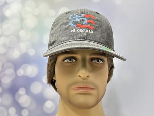 Adjustable Embroidery Hat for Men Women, Gift Baseball Cap for Adult - color: Boricua Mi Orgullo (Washed Black)