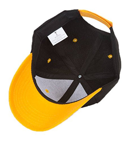 TOP HEADWEAR Adjustable Baseball Structured Cap Hat - color: Black/Gold