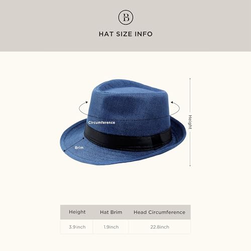 BABEYOND 1920s Mens Gatsby Gangster Accessories Set Panama Hat Suspender Bow Tie - color: Blue Set