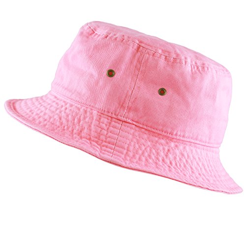 Cotton Bucket Hat Packable Sun Hat – Unisex Summer Travel Beach Fisherman Hat for Men Women Outdoor Fishing Hiking - color: 0. Pink, size: Large-X-Large