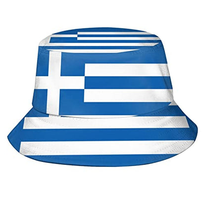 Cute Funny Flag Bucket Hat Packable Fashion Sun Cap Outdoor Flag Fisherman Hat for Women Men Boys Girls - color: Greece Flag Greek Flag
