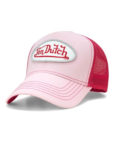 Von Dutch Unisex Trucker Hat, Colorblock, Mesh Back, Curved Bill, Snapback - color: Pink Tint