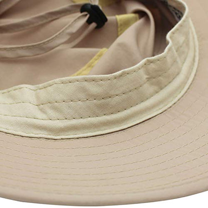 Women Lightweight Safari Sun Hat Quick Dry Fishing Hat with Strap Cool - color: Khaki