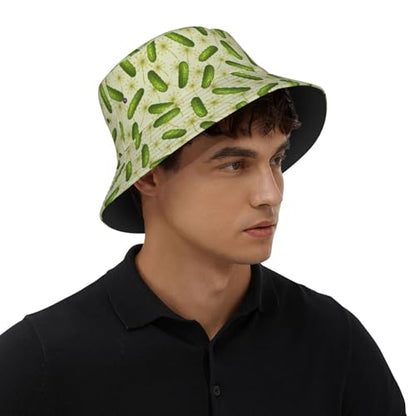 Bucket Hat for Men Women Packable Sun Hats Fisherman Outdoor Summer Travel Hiking Beach Caps - color: Green Fruits