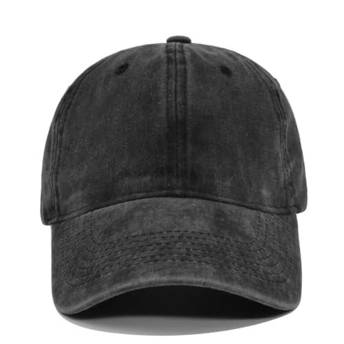 Unisex Vintage Washed Cotton Baseball Cap Distressed Adjustable Classic Low Profile Dad Hat - color: Pink