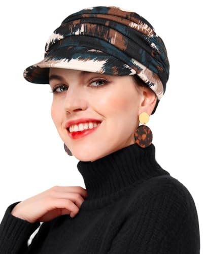 Newsboy Chemo Hat for Women - Soft Cap with Brim for Cancer & Alopecia - color: Beige