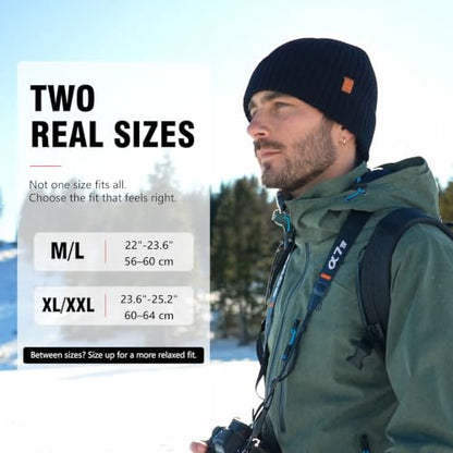 TOP-EX 100% Australian Merino Beanie, S/M-XL/XXL, Polartec Fleece Lined - color: Te94586_grey, size: Medium-Large