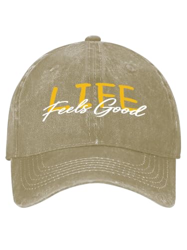 Inspirational Quote Baseball Cap Adjustable Cotton Dad Hats for Women Men - color: Khaki