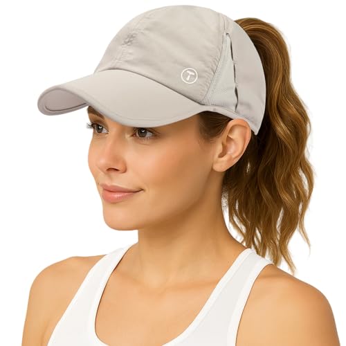 TOP-EX UPF 50+ Cooling High Ponytail Baseball Cap for Women - color: Cloud Grey, size: Small-Medium