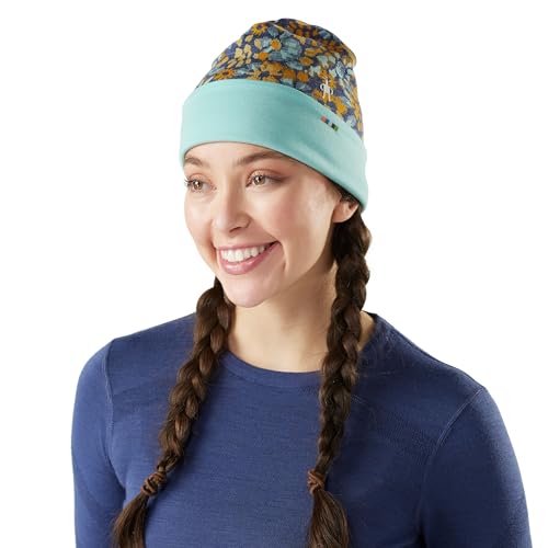 SmartWool Unisex Adult Thermal Merino Reversible Cuffed Beanie - color: Nightfall Blue Floral