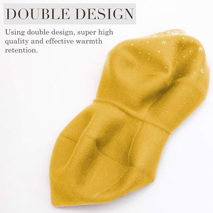 Sumolux Women Beret Hat French Beret Beanie Cap Classic Solid Color - color: Yellow, size: One Size