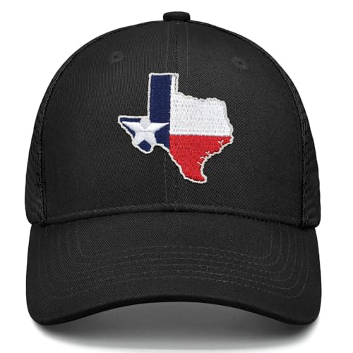 Embroidered State Flag Trucker Hat Mesh Adjustable Snapback Baseball Cap for Men Women - color: Texas