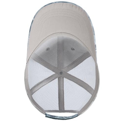 BASSDASH Altimate Fishing Hat Mesh Back for Men Women Adjustable Baseball Trucker Cap - color: Grey Camo
