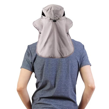 Cuffbow 3 Pcs Sun Hat for Men Women with Neck Flap Breathable Wide Brim Bucket Hat UV Protection UPF 50+ Fishing Hiking - color: Dark Gray, Gray, Khaki