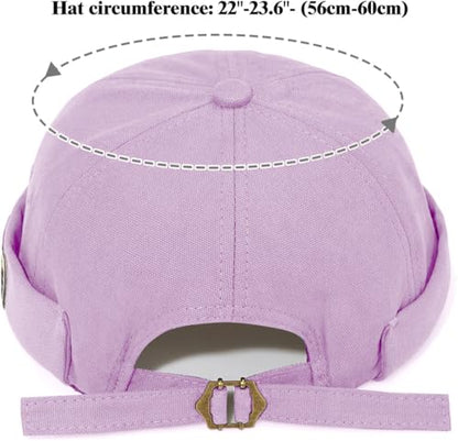 Glamorstar Dome Brimless Hats for Women Men Sailor Docker Beanie Cap Hip Hop Hats - color: Purple D