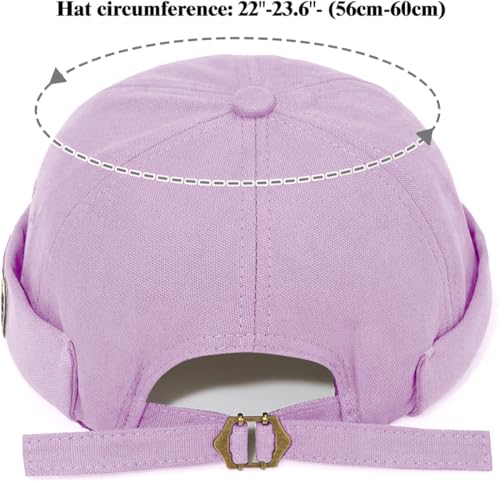 Glamorstar Dome Brimless Hats for Women Men Sailor Docker Beanie Cap Hip Hop Hats - color: Purple D