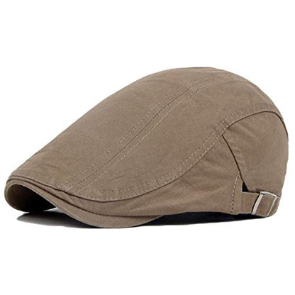 2 Pack Men's Cotton Flat Cap Ivy Gatsby Newsboy Hat - color: Q