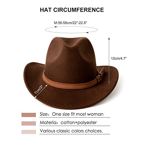 Western Cowboy Hat Wide Brim Outdoor Fedora Hat - color: Z-coffee