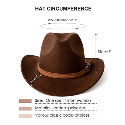 Western Cowboy Hat Wide Brim Outdoor Fedora Hat - color: Z-coffee