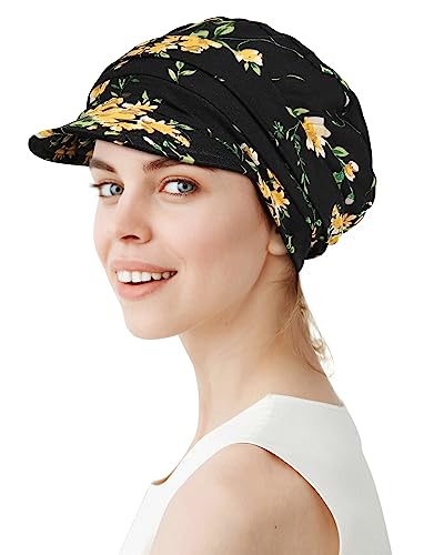 Alnorm Super Soft Breathable Viscose Slouch Hat Oversized Baseball Cap for Women - color: Yellow Black