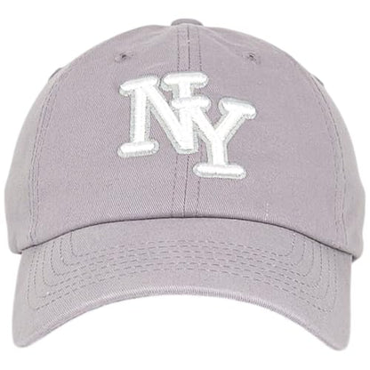 NY 3D Embroidered Dad Hat - New York Baseball Cap - color: Gray - White