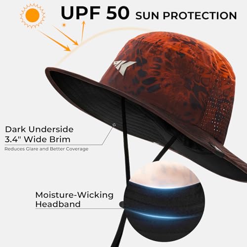 KastKing Sol Armis UPF 50 Boonie Hat for Sun Protection,Men Women - color: Prym1 Blaze Faded