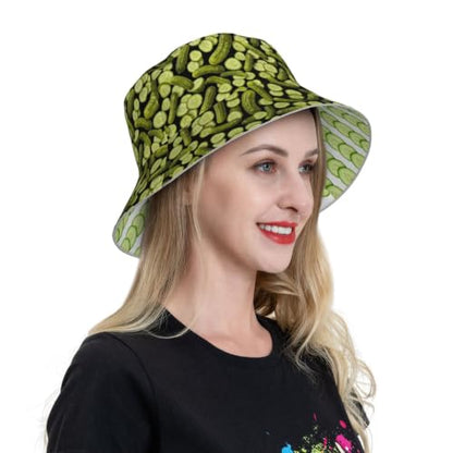 Funny Bucket Hat Packable Reversible Bucket Hats for Women Men - color: Pickles