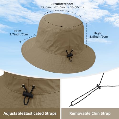 Durio Waterproof Bucket Hats for Woman UPF 50+ Sun Hat - color: Khaki