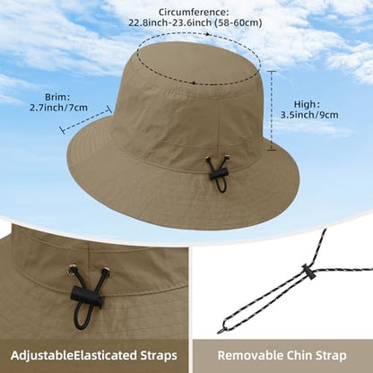 Durio Waterproof Bucket Hats for Woman UPF 50+ Sun Hat - color: Khaki