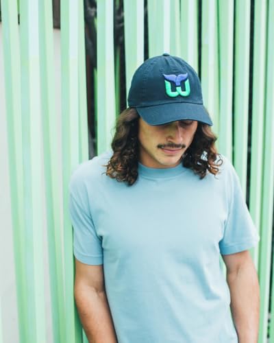 AMERICAN NEEDLE Unisex Officially Licensed NHL National Hockey League Adjustable Buckle Strap Baseball Hat - color: Hartford Whalers (Navy)