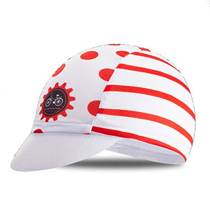 Weimostar Polyester Men Cycling Bike Bicycle Cap MTB Hat Sweat Wicking - color: White Red
