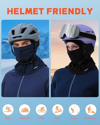 Winter Balaclava Ski Mask for Men Women Thermal Face Mask Breathable Face Cover for Cold Weather Motorcycle Snowboard - color: Navy Blue(with Breath Hole)
