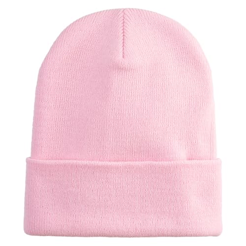 e4Hats.com 12 inch Cuffed Knit Long Beanie - color: Baby Pink