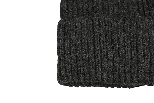 Seamless Beanie Cap, Acrylic Unisex Winter Beanie - color: Anthracite