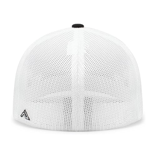 Pacific Headwear Unisex Adult Pacific Headwear Trucker Flexfit® Cap - color: Black/White/Black, size: Small-Medium