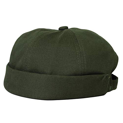 WITHMOONS Watch Cap Beanie Cotton Docker Brimless Harbour Hat VZ50060 - color: Green, size: One Size