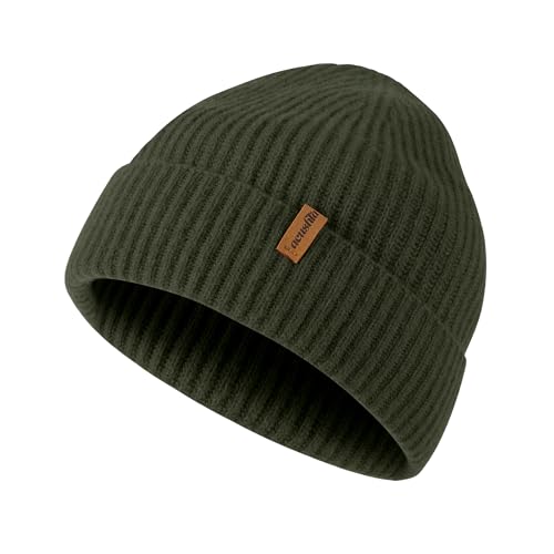 ACUSHLA 100% Merino Wool Beanie for Men & Women Knit Winter Hat Skull Cap - color: Army Green, size: X-Large-XX-Large