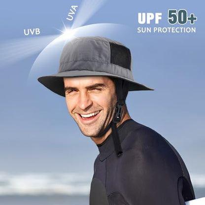 Seektop Surf Bucket Hat with UPF 50+ UV Protection, Waterproof Surfing Hat - color: Black