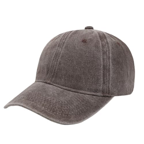 TOPTIE Washed Cotton Dad Baseball Cap - Low Profile Adjustable Hat - color: Coffee