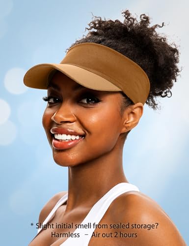 ROYBENS Cooling Visor Hat Women Men, Elastic Headband Sun Visor Golf Cap - color: Brown