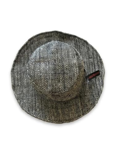 Hemp Sun Hat M/L/XXL Foldable Wide Wire Brim Hat for Farmers & Gardeners Adjustable Beach Hat, Unisex Style - color: Black, size: Medium