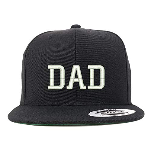 Trendy Apparel Shop Flexfit DAD Capital Embroidered Structured Flatbill Snapback Cap - color: Black, size: One Size