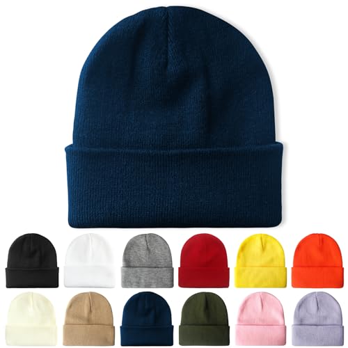 PFFY Beanie for Men Women Unisex Knit Cuffed Winter Beanies Hats Skull Cap - color: Blue