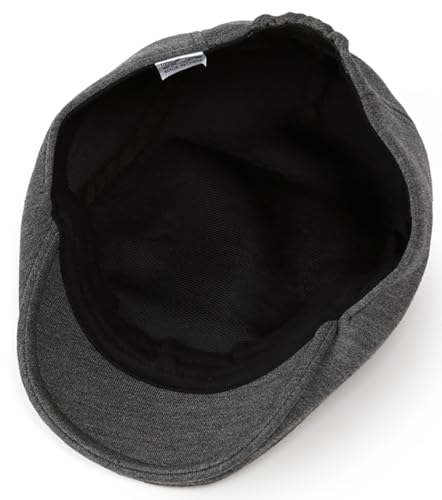 XYIYI Men Newsboy Cap Cotton Beret Hat Flat Ivy Gatsby Driving Cabbie Cap - color: Dark Grey