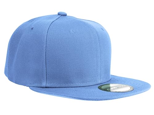 Gelante Plain Blank Flat Brim Adjustable Snapback Baseball Caps LOT 6 Pack - color: Sky Blue